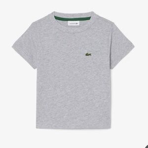 NWT Lacoste kids crewneck 100% organic cotton short sleeve t-shirt gray size 6